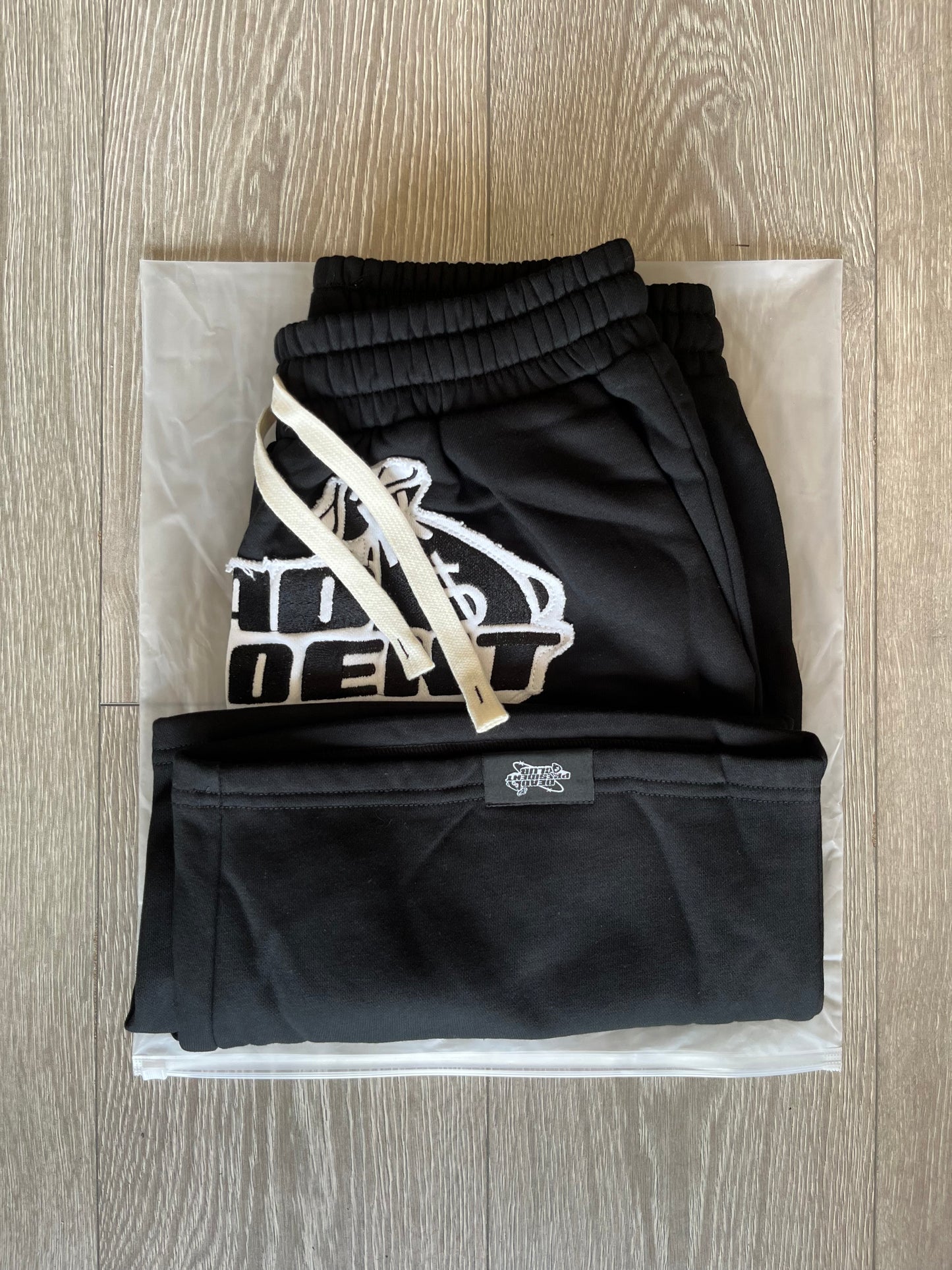 Dead Presidents Club Black & White Distressed Logo Shorts